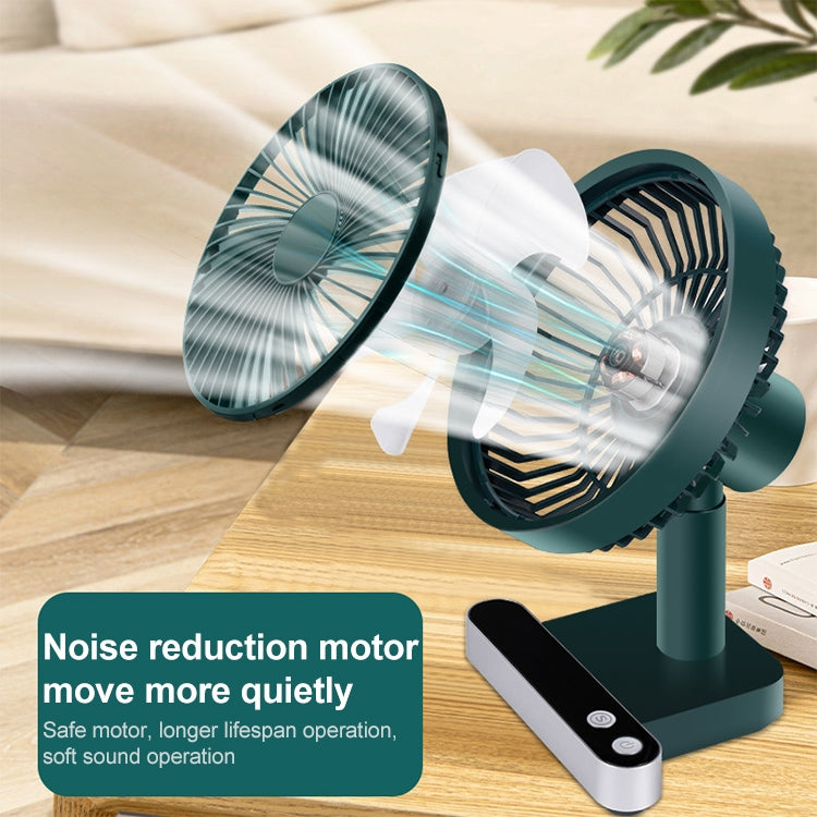 F702 Automatic Shaking Desktop Electric Fan with LED Display (Green) - Electric Fans by PMC Jewellery | Online Shopping South Africa | PMC Jewellery | Buy Now Pay Later Mobicred