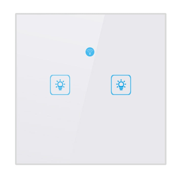 WS-UK-02 EWeLink APP & Touch Control 2A 2 Gangs Tempered Glass Panel Smart Wall Switch, AC 90V-250V, UK Plug - Smart Socket by PMC TechLife | Online Shopping South Africa | PMC TechLife | Buy Now Pay Later Mobicred