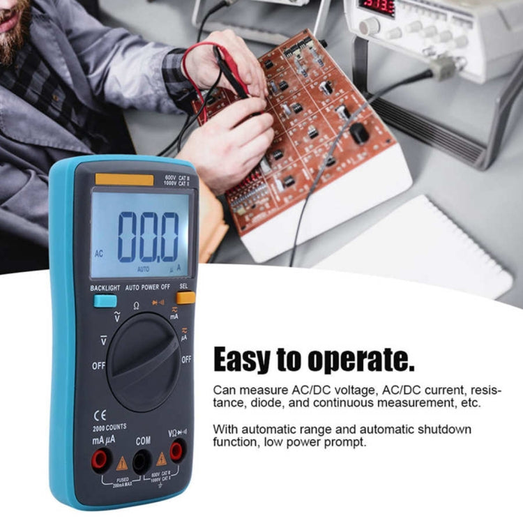 ZT98 CAT III  600V Portable Digital Multimeter 2000 Counts Back-light AC / DC Current Voltage Tester Meter with LCD Screen & Holder - Current & Voltage Tester by PMC TechLife | Online Shopping South Africa | PMC TechLife | Buy Now Pay Later Mobicred