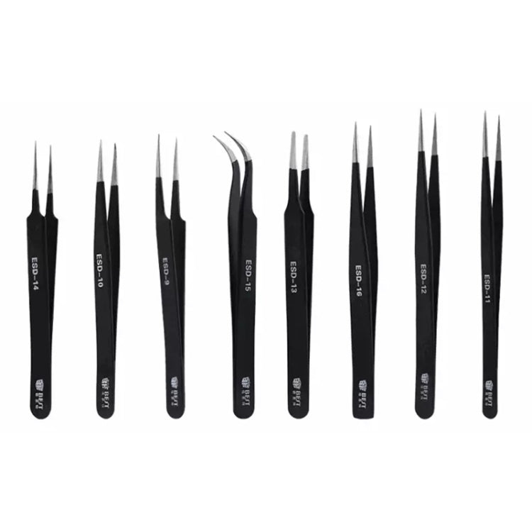 BEST BST-15 Precision Anti-static ESD Stainless Steel Tweezers - Tweezers by BEST | Online Shopping South Africa | PMC TechLife | Buy Now Pay Later Mobicred