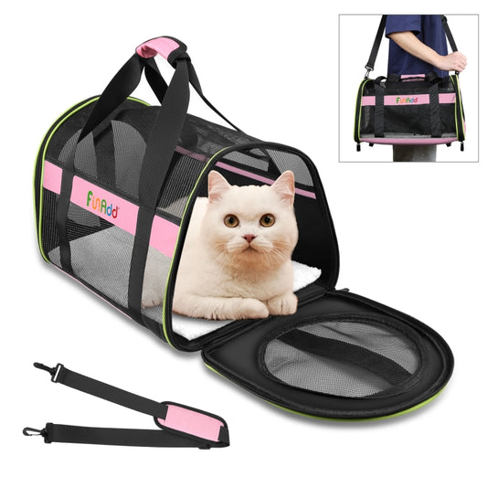 FUNADD Pet Travel Carrier Bag Shoulder Foldable Tote Bag(Pink) - Pet Bags by FunAdd | Online Shopping South Africa | PMC Jewellery | Buy Now Pay Later Mobicred