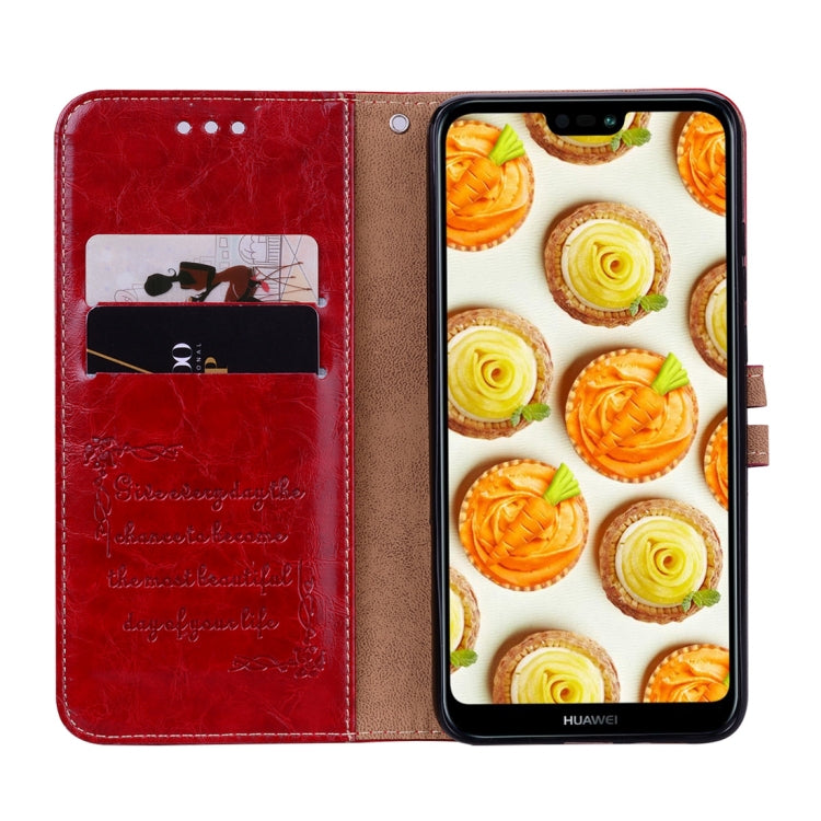 For Huawei P20 Lite Business Style Oil Wax Texture Horizontal Flip Leather Case with Holder & Card Slots & Wallet(Red) - Huawei Cases by PMC Jewellery | Online Shopping South Africa | PMC Jewellery | Buy Now Pay Later Mobicred