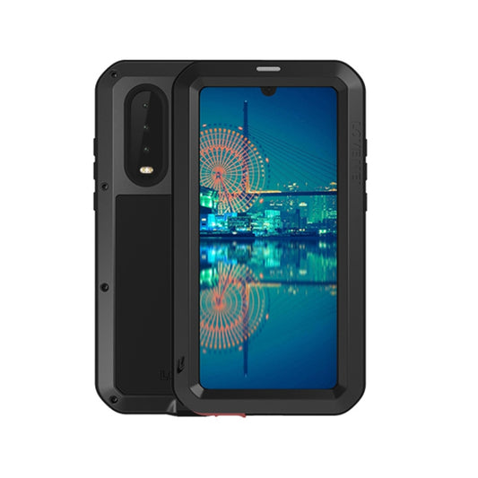 LOVE MEI Powerful Dustproof Shockproof Splashproof Metal + Silicone Combination Case for Huawei P30 (Black) - Huawei Cases by LOVE MEI | Online Shopping South Africa | PMC Jewellery