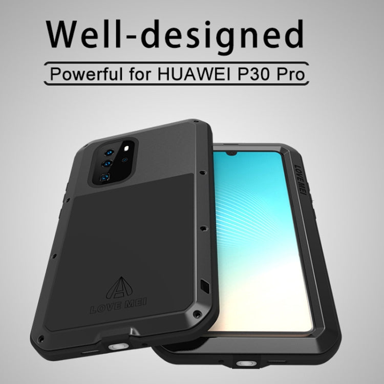 LOVE MEI Powerful Dustproof Shockproof Splashproof Metal + Silicone Combination Case for Huawei P30 Pro (Black) - Huawei Cases by LOVE MEI | Online Shopping South Africa | PMC Jewellery