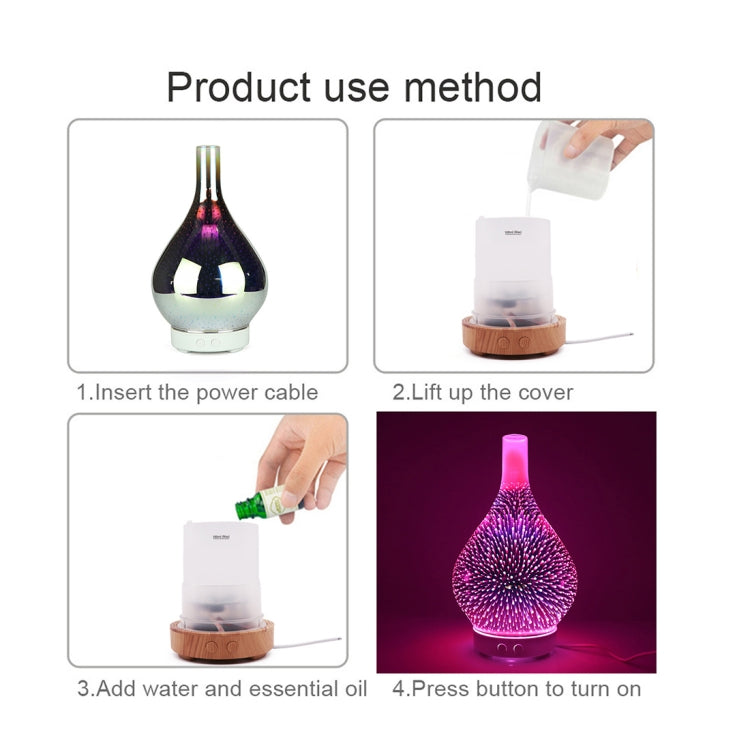 Mini 100ml Household Humidifier Ultrasonic Creative Purification 3D Glass Aromatherapy Machine Automatic Alcohol Sprayer, US Plug - free shipping - PMC TechLife - Order now!