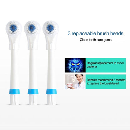 2W Creative Household Waterproof Rotary Electric Toothbrush Set with 4 Replacement Brush Heads & Base, 8500 Revolutions Per Minute(Blue) - Toothbrushes by PMC Jewellery | Online Shopping South Africa | PMC Jewellery | Buy Now Pay Later Mobicred