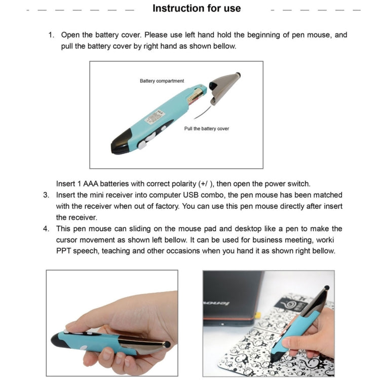 2.4GHz Innovative Pen-style Handheld Wireless Smart Mouse for PC Laptop(Red) - Wireless Mice by PMC Jewellery | Online Shopping South Africa | PMC Jewellery | Buy Now Pay Later Mobicred