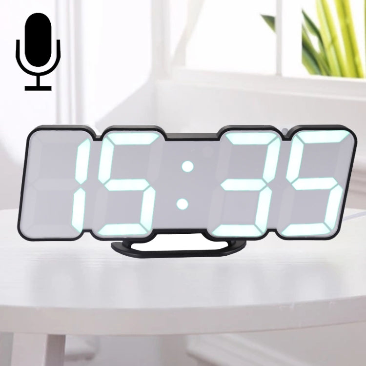 Modern 3D LED Sound Control Colorful Digital Alarm Clock Adjust Brightness Electronic Wall Glowing Hanging Clock with Remote Control(Black) - Wall Clock by PMc TechLife | Online Shopping South Africa | PMc TechLife | Buy Now Pay Later Mobicred