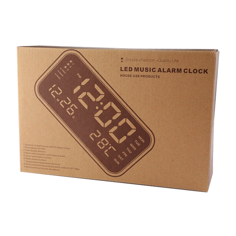 Multi-functional Large Screen LED Digital Music Alarm Clock with Time / Week / Temperature / Calendar Display & Remote Control, DC 5V - Alarm Clocks by PMc TechLife | Online Shopping South Africa | PMc TechLife | Buy Now Pay Later Mobicred