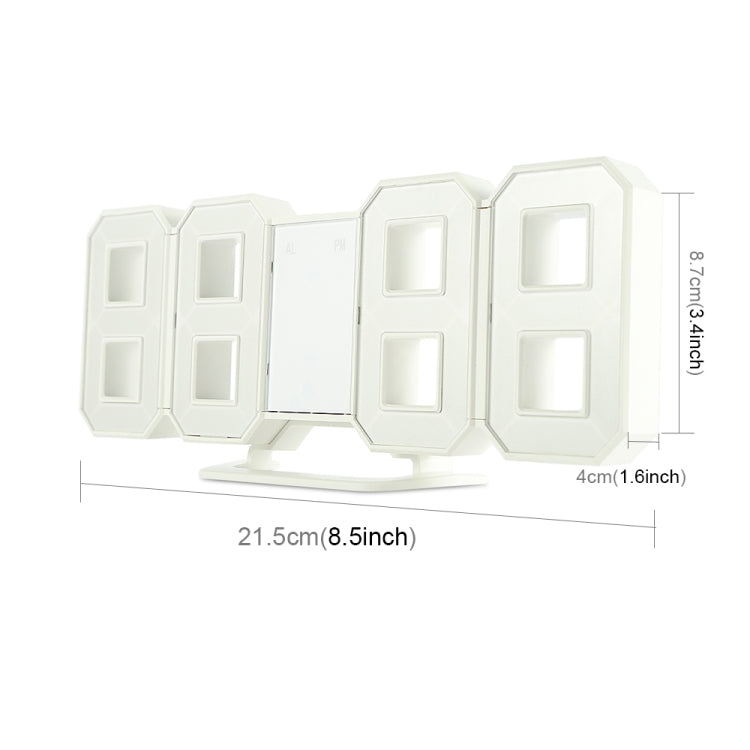 Multi-Function Large 3D LED Digital Wall Alarm Clock with Snooze Function, 12/24 Hours Display for Home, Kitchen, Office, DC 5V, CE Certificated(Blue) - Wall Clock by PMc TechLife | Online Shopping South Africa | PMc TechLife | Buy Now Pay Later Mobicred