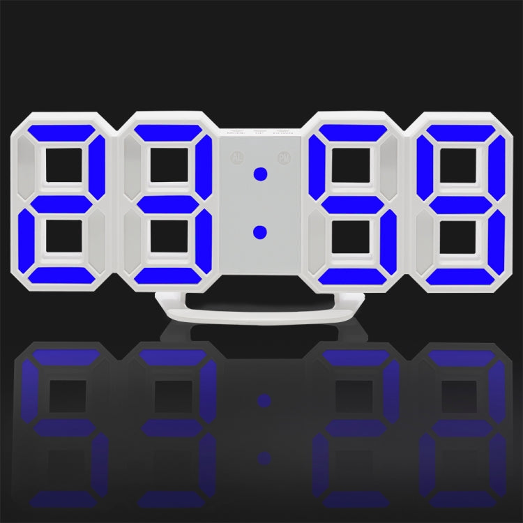 Multi-Function Large 3D LED Digital Wall Alarm Clock with Snooze Function, 12/24 Hours Display for Home, Kitchen, Office, DC 5V, CE Certificated(Blue) - Wall Clock by PMc TechLife | Online Shopping South Africa | PMc TechLife | Buy Now Pay Later Mobicred