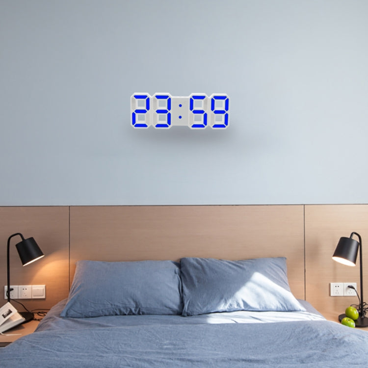 Multi-Function Large 3D LED Digital Wall Alarm Clock with Snooze Function, 12/24 Hours Display for Home, Kitchen, Office, DC 5V, CE Certificated(Blue) - Wall Clock by PMc TechLife | Online Shopping South Africa | PMc TechLife | Buy Now Pay Later Mobicred