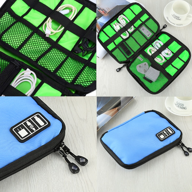 Portable Travel Organizer Storage Collection Bag Case Pouch Digital Gadget Electronic Accessories, Size: 25.7*18.5*1.2cm(Blue) - Storage Bags by PMC Jewellery | Online Shopping South Africa | PMC Jewellery | Buy Now Pay Later Mobicred