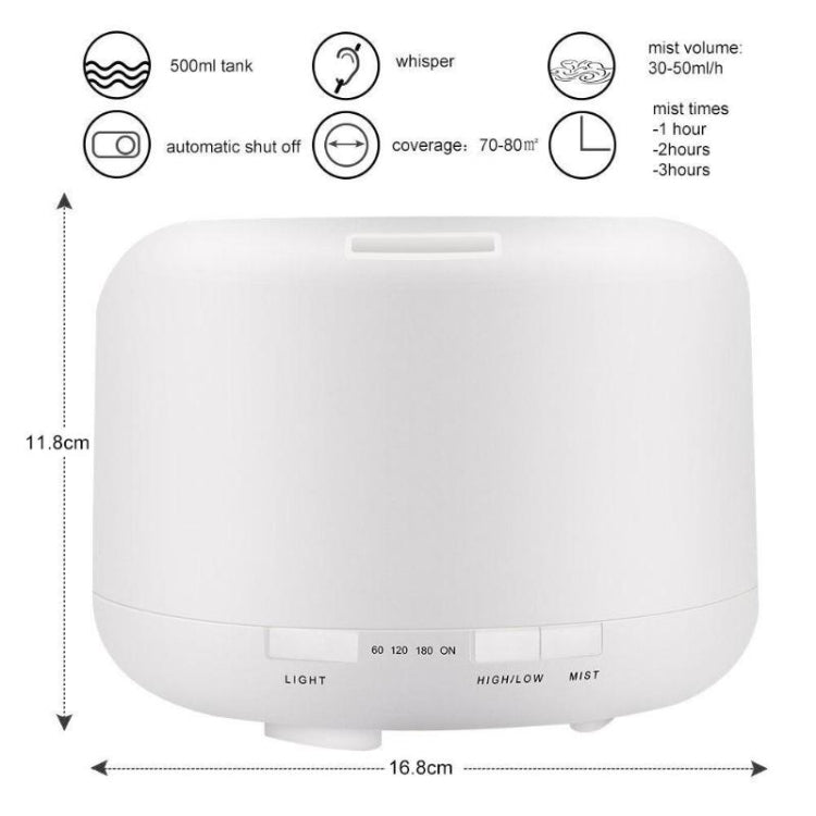 T500 Remote Control Clear White Air Humidifier Automatic Alcohol Sprayer Essential Oil Diffuser Ultrasonic Mist Maker Ultrasonic Aroma Diffuser Atomizer Color LED, Capacity: 500ml, DC 24V, US Plug - Air Purifiers & Accessories by PMC TechLife | Online Shopping South Africa | PMC TechLife | Buy Now Pay Later Mobicred