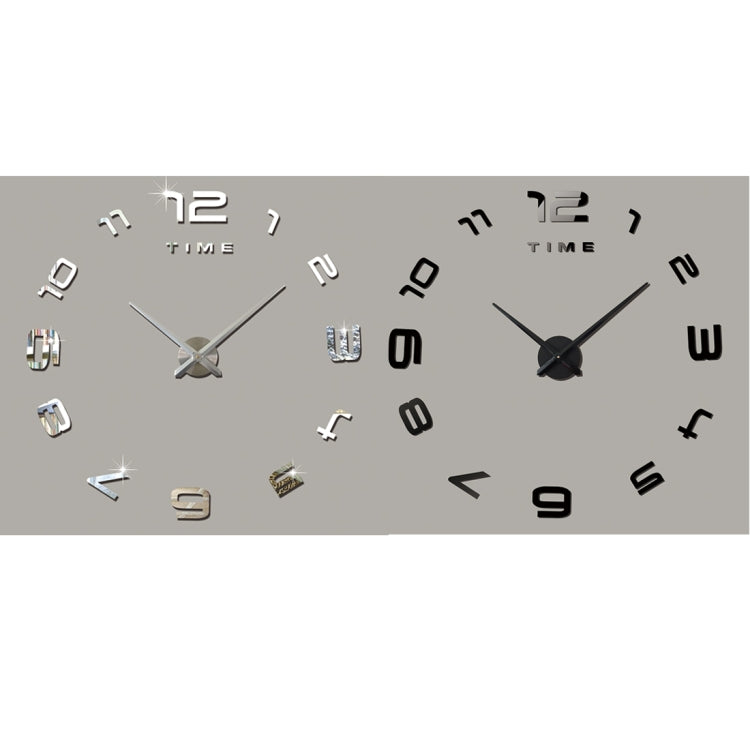 Bedroom Home Office Decoration Modern Frameless Large Number DIY 3D Mirror Wall Sticker Quiet Clock, Size: 100*100cm(Silver) - DIY Clocks by PMc TechLife | Online Shopping South Africa | PMc TechLife | Buy Now Pay Later Mobicred
