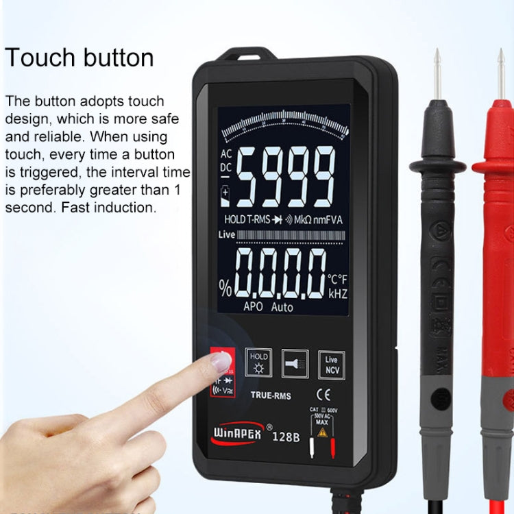 HY128B Reverse Display Screen Ultra-thin Touch Smart Digital Multimeter Fully Automatic High Precision True Effective Value Multimeter - Digital Multimeter by PMC Jewellery | Online Shopping South Africa | PMC Jewellery | Buy Now Pay Later Mobicred