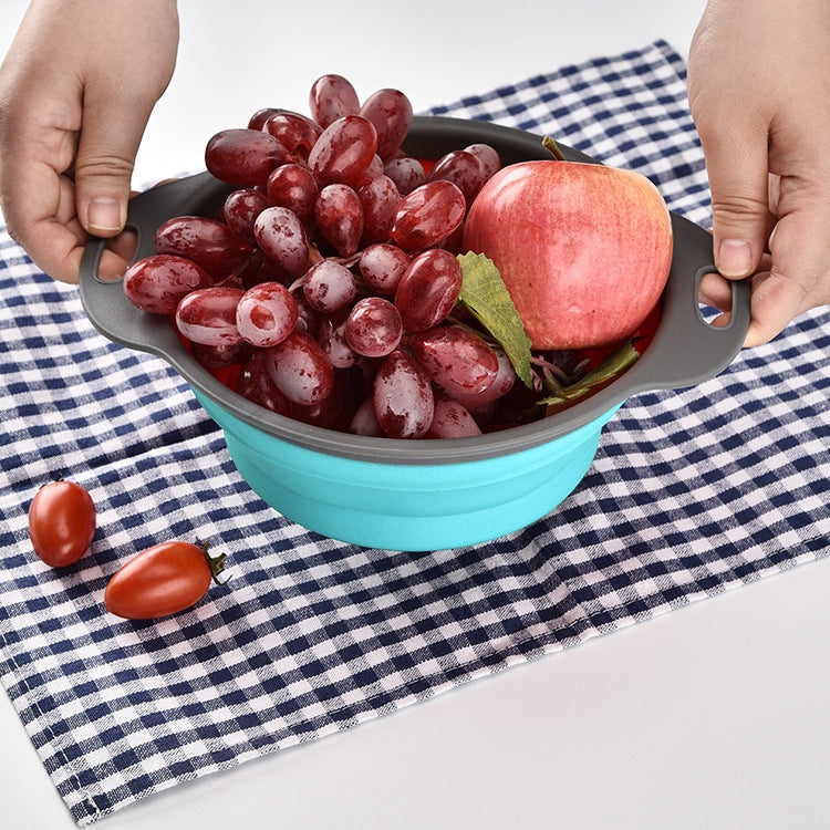 Creative Folding Vegetables Fruits Storage Basket Organizer Drain Basket, L, Size: 29.5*23.5*10cm (Blue) - Gadgets by PMC TechLife | Online Shopping South Africa | PMC TechLife | Buy Now Pay Later Mobicred