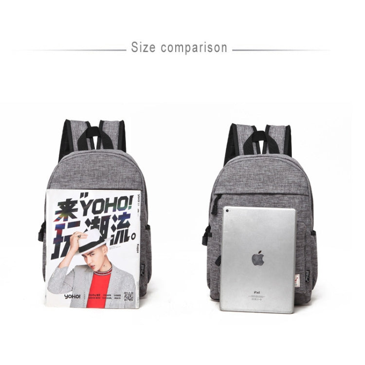 Universal Multi-Function Canvas Cloth Laptop Computer Shoulders Backpack Students Bag for 13-15 inch, Size: 36x25x10cm(Grey) - Backpack by PMC Jewellery | Online Shopping South Africa | PMC Jewellery | Buy Now Pay Later Mobicred