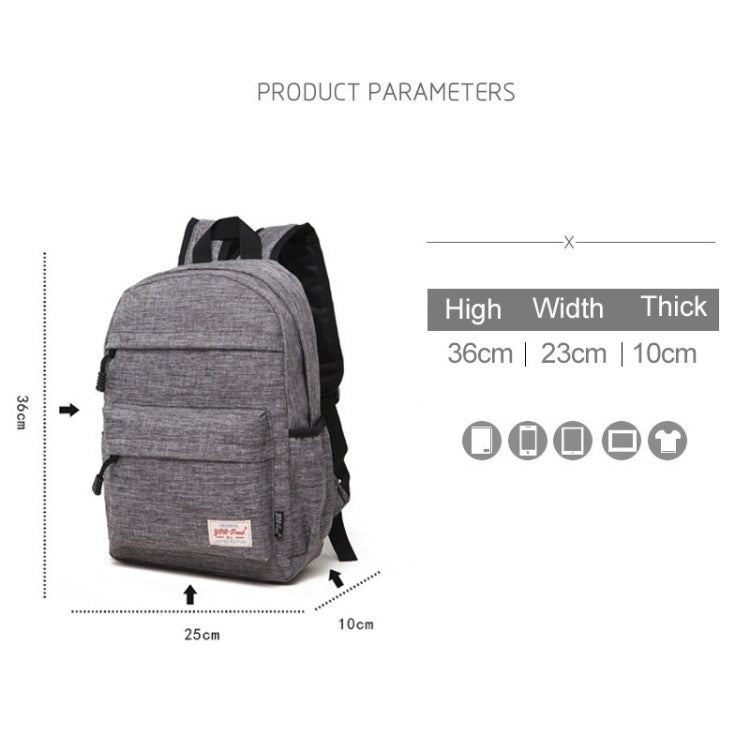 Universal Multi-Function Canvas Cloth Laptop Computer Shoulders Backpack Students Bag for 13-15 inch, Size: 36x25x10cm(Grey) - Backpack by PMC Jewellery | Online Shopping South Africa | PMC Jewellery | Buy Now Pay Later Mobicred