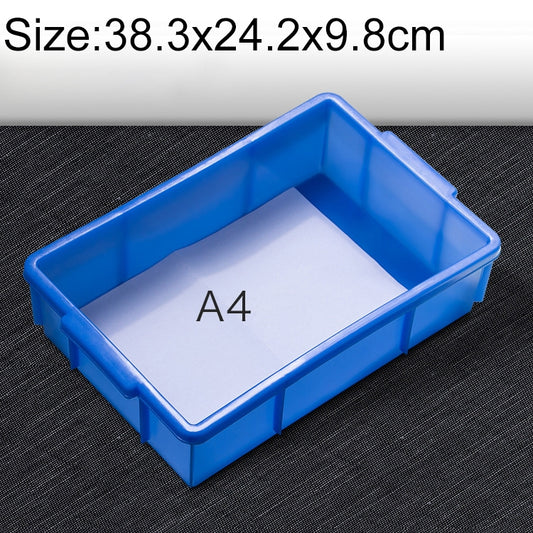 Thick Multi-function Material Box Brand New Flat Plastic Parts Box Tool Box, Size: 38.3cm x 24.2cm x 9.8cm(Blue) - Storage Bags & Boxes by PMC Jewellery | Online Shopping South Africa | PMC Jewellery | Buy Now Pay Later Mobicred