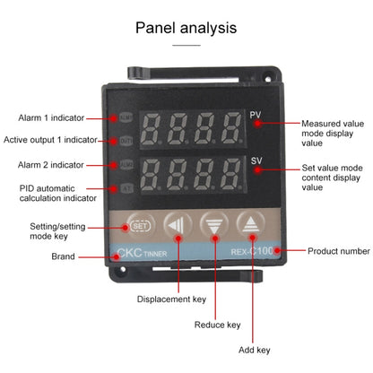 6600W REX-C100 Thermostat + Heat Sink + Thermocouple + SSR-60 DA Solid State Module Intelligent Temperature Control Kit - Components Kits by PMC Jewellery | Online Shopping South Africa | PMC Jewellery | Buy Now Pay Later Mobicred