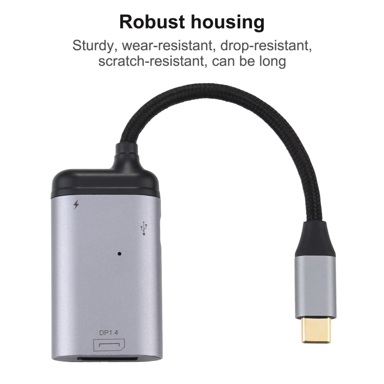 4K USB-C / Type-C to DisplayPort 1.4 + PD Data Sync Adapter Cable - Cable & Adapters by PMC Jewellery | Online Shopping South Africa | PMC Jewellery | Buy Now Pay Later Mobicred