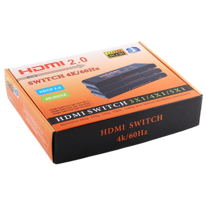 5X1 4K/60Hz HDMI 2.0 Switch with Remote Control, EU Plug - Switch by PMC Jewellery | Online Shopping South Africa | PMC Jewellery | Buy Now Pay Later Mobicred