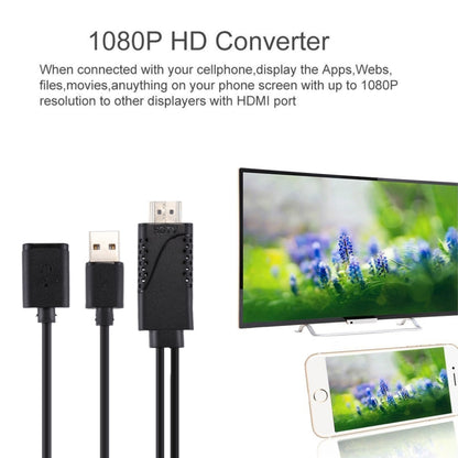 1080P USB 2.0 Male + USB 2.0 Female to HDMI HDTV AV Adapter Cable for iPhone / iPad, Android Smartphones(Black) - Video & Audio Cable by PMC Jewellery | Online Shopping South Africa | PMC Jewellery | Buy Now Pay Later Mobicred