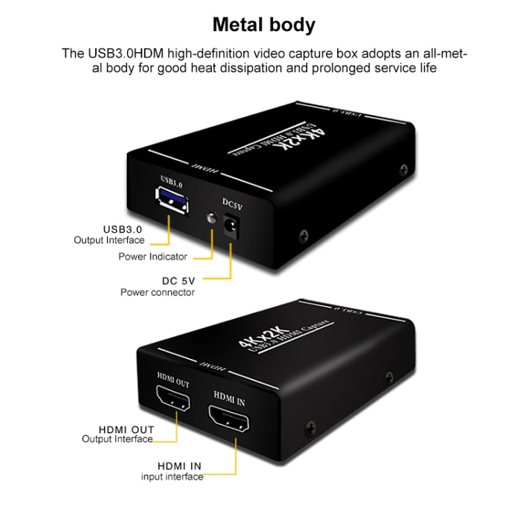 EC289 4K HDMI USB3.0 HD Video Capture Recorder Box - Video Capture Solutions by PMC Jewellery | Online Shopping South Africa | PMC Jewellery | Buy Now Pay Later Mobicred