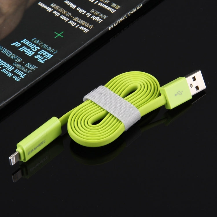 HAWEEL 1m 2 in 1 Micro USB & 8 Pin to USB Data Sync Charge Cable(Green) - Multifunction Cable by PMC Jewellery | Online Shopping South Africa | PMC Jewellery