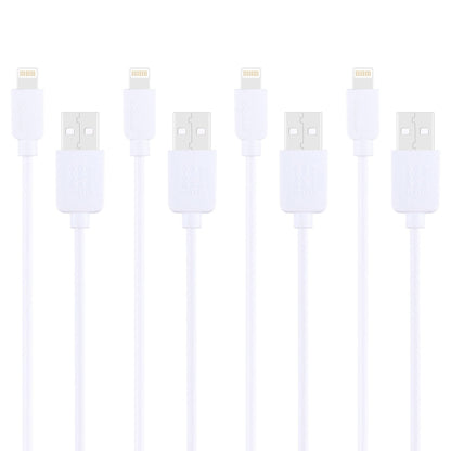 4 PCS HAWEEL 1m High Speed 8 pin to USB Sync and Charging Cable Kit for iPhone, iPad(White) - Normal Style Cable by PMC Jewellery | Online Shopping South Africa | PMC Jewellery | Buy Now Pay Later Mobicred