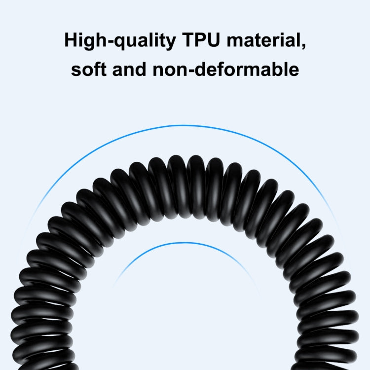 HAWEEL 1m 5A USB-C / Type-C to USB-C / Type-C Retractable Coiled PD Fast Charging Cable - USB-C & Type-C Cable by HAWEEL | Online Shopping South Africa | PMC TechLife | Buy Now Pay Later Mobicred