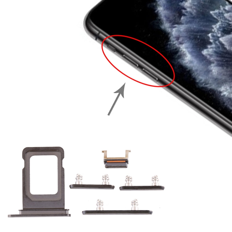 SIM Card Tray + SIM Card Tray + Side Key for iPhone 11 Pro Max / 11 Pro(Black) - Others by PMc TechLife | Online Shopping South Africa | PMc TechLife | Buy Now Pay Later Mobicred