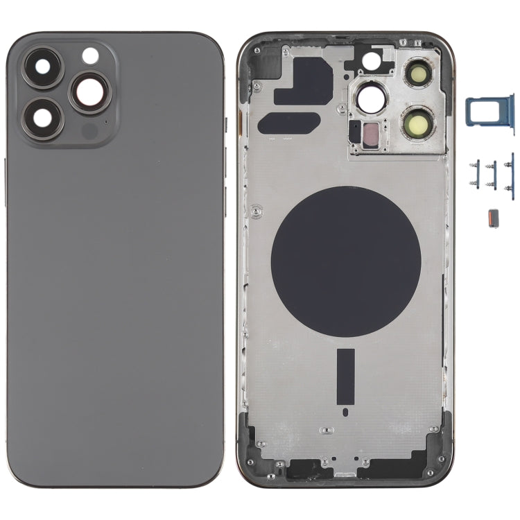 Back Housing Cover with SIM Card Tray & Side  Keys & Camera Lens for iPhone 13 Pro Max(Black) - Back Cover by PMC TechLife | Online Shopping South Africa | PMC TechLife | Buy Now Pay Later Mobicred