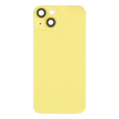 For iPhone 14 Plus Glass Battery Back Cover with Flash Bracket + Wireless Charging Module(Yellow) - Back Cover by PMC Jewellery | Online Shopping South Africa | PMC Jewellery | Buy Now Pay Later Mobicred