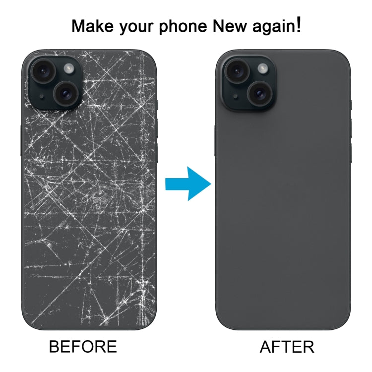 For iPhone 15 Easy Replacement Big Camera Hole Glass Back Battery Cover(Black) - Back Cover by PMC TechLife | Online Shopping South Africa | PMC TechLife | Buy Now Pay Later Mobicred