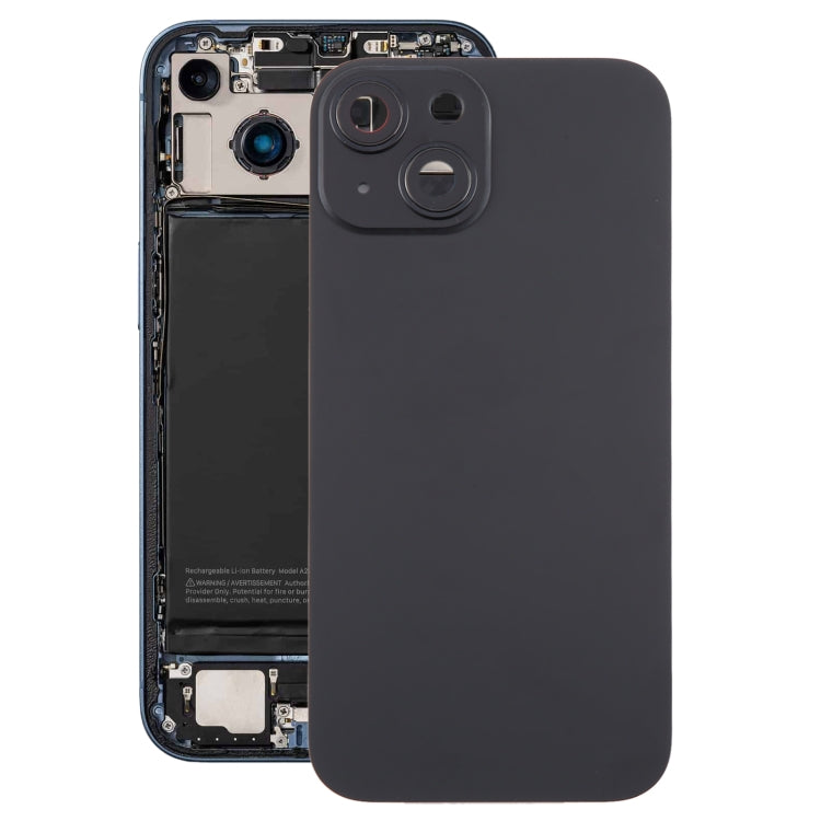 For iPhone 15 Plus Glass Battery Back Cover with Camera Lens Cover(Black) - Back Cover by PMC TechLife | Online Shopping South Africa | PMC TechLife