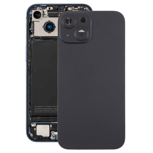 For iPhone 15 Plus Glass Battery Back Cover with Camera Lens Cover(Black) - Back Cover by PMC Jewellery | Online Shopping South Africa | PMC Jewellery