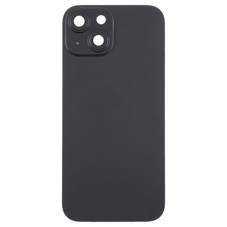 For iPhone 15 Plus Glass Battery Back Cover with Camera Lens Cover(Black) - Back Cover by PMC TechLife | Online Shopping South Africa | PMC TechLife