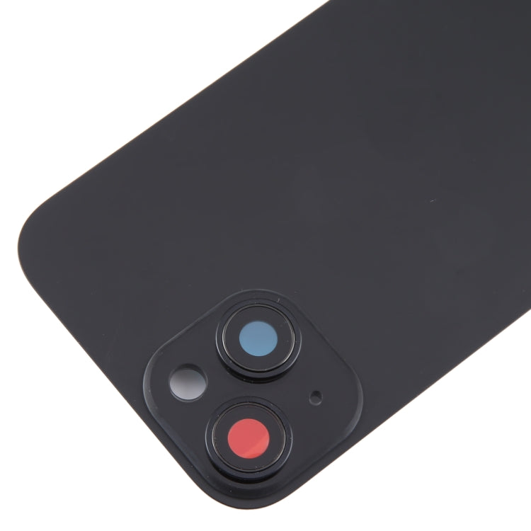For iPhone 15 Plus Glass Battery Back Cover with Camera Lens Cover(Black) - Back Cover by PMC TechLife | Online Shopping South Africa | PMC TechLife
