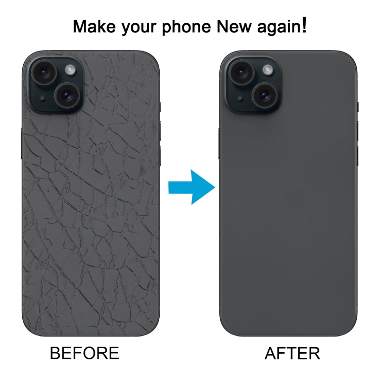 For iPhone 15 Plus Glass Battery Back Cover with Camera Lens Cover(Black) - Back Cover by PMC TechLife | Online Shopping South Africa | PMC TechLife