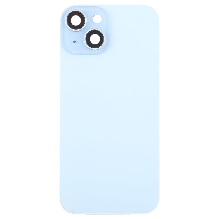 For iPhone 15 Plus Glass Battery Back Cover with Camera Lens Cover(Blue) - Back Cover by PMC TechLife | Online Shopping South Africa | PMC TechLife
