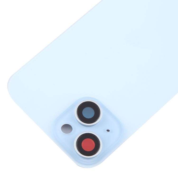 For iPhone 15 Plus Glass Battery Back Cover with Camera Lens Cover(Blue) - Back Cover by PMC TechLife | Online Shopping South Africa | PMC TechLife