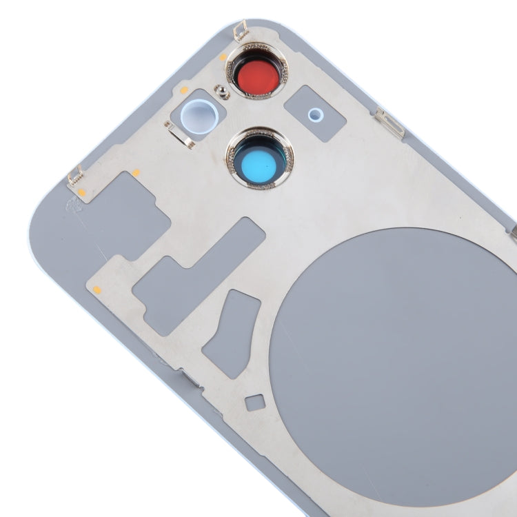 For iPhone 15 Plus Glass Battery Back Cover with Camera Lens Cover(Blue) - Back Cover by PMC TechLife | Online Shopping South Africa | PMC TechLife