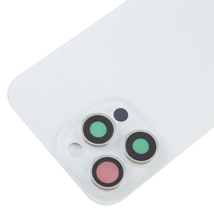 For iPhone 15 Pro Glass Battery Back Cover with Camera Lens Cover(White) - Back Cover by PMC TechLife | Online Shopping South Africa | PMC TechLife