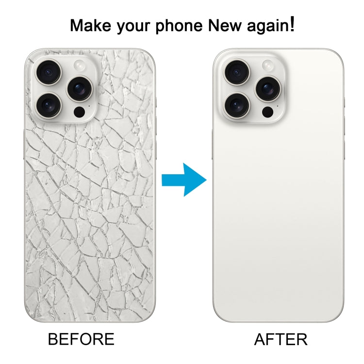 For iPhone 15 Pro Glass Battery Back Cover with Camera Lens Cover(White) - Back Cover by PMC TechLife | Online Shopping South Africa | PMC TechLife