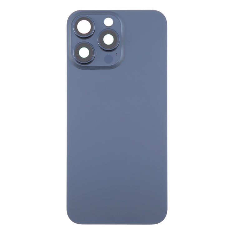 For iPhone 15 Pro Max Glass Battery Back Cover with Camera Lens Cover(Blue) - Back Cover by PMC Jewellery | Online Shopping South Africa | PMC Jewellery