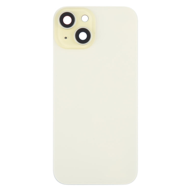 For iPhone 15 Plus Battery Back Cover with Camera Lens Cover + MagSafe Magnet(Yellow) - Back Cover by PMC TechLife | Online Shopping South Africa | PMC TechLife | Buy Now Pay Later Mobicred
