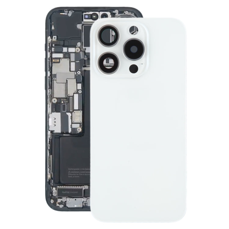 For iPhone 15 Pro Battery Back Cover with Camera Lens Cover + MagSafe Magnet(White) - Back Cover by PMC TechLife | Online Shopping South Africa | PMC TechLife | Buy Now Pay Later Mobicred