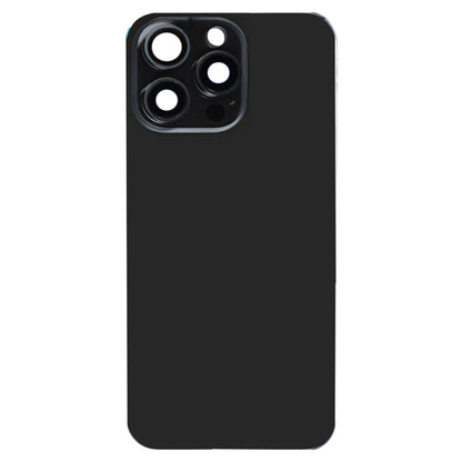 For iPhone 15 Pro Max Glass Battery Back Cover with Flash Bracket + Wireless Charging Module(Black) - Back Cover by PMC Jewellery | Online Shopping South Africa | PMC Jewellery | Buy Now Pay Later Mobicred